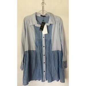 Boohoo Petite Women's Mixed Stripe Shirt Smock Dress Size US 10 NWT